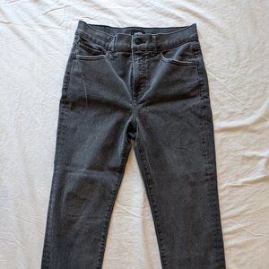 Express Slim High Rise Distressed Black / Dark Grey Jeans - Sz 6P
